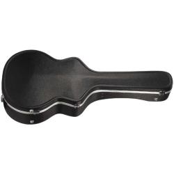 Жесткий кейс для классичесской гитары из ABS пластика, плюшевая внутренняя обивка черного цвета, внутренний карманчик для аксессуаров, пластиковая ручка, цвет черный STAGG ABS-C2