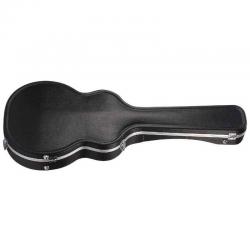 Жесткий кейс для полуакустической гитары из ABS пластика, плюшевая внутренняя обивка черного цвета, внутренний карманчик для аксессуаров, пластиковая ручка, цвет черный STAGG ABS-SA2