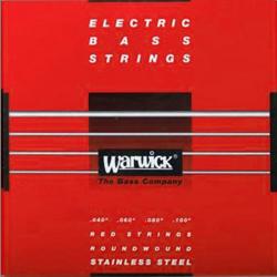 Струны для 4-струнной бас-гитары, калибр 40-100, никель, 46210ML4 WARWICK Red Label Nickel Steel 4-String Set Medium Light 40-100