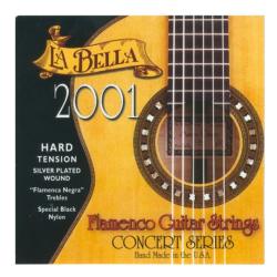 Струны для классической гитары чёрный нейлон/обмотка серебро/сум. натяж.40,05 кг LA BELLA 2001 Flamenco Hard