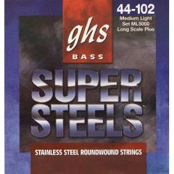 Струны для бас-гитары; (44-63-80-102); круглая обмотка; нержавеющая сталь с покрытием; Infinity Stee... GHS ML5000