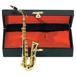 Сувенир альт-саксофон, латунь, 15 см, с футляром GEWA Miniature Instrument Alt-Saxophone