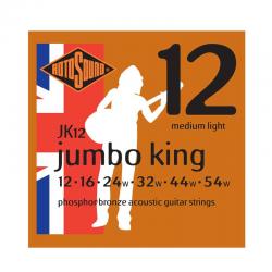 Струны для акустической гитары, покрытие - фосфорированная бронза, 12-54 ROTOSOUND JK12 STRINGS PHOSPHOR BRONZE
