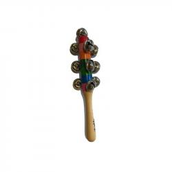 Бубенцы деревянные на ручке (Джингл-стик) натурального цвета, 10 бубенцов, размер инструмента – 17 c... DEKKO G19-7