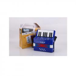 Аккордеон детский, цвет - синий, правая рука - хроматический звукоряд, уменьшенная рояльная клавиатура - 17 клавиш, левая рука - 8 нот, с ремнями. Для детей 3-7 лет FUTURE STAR FF-17K-BL