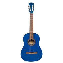 Классическая гитара, размер 4/4, верхняя дека, задняя дека и обечайка: липа, гриф: клён, с анкерным стержнем, накладка: пау ферро, цвет синий STAGG SCL50-BLUE