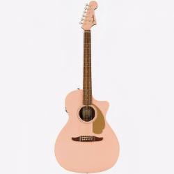 Электроакустическая гитара, цвет розовый FENDER Newporter Player Shell Pink